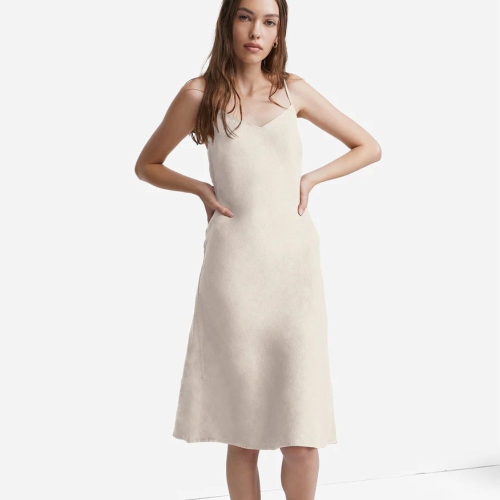 MATE The Label Linen Slip Dress Natural